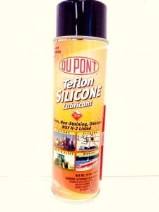 Teflon, Silicone Spray. Best lubricant for a garage door