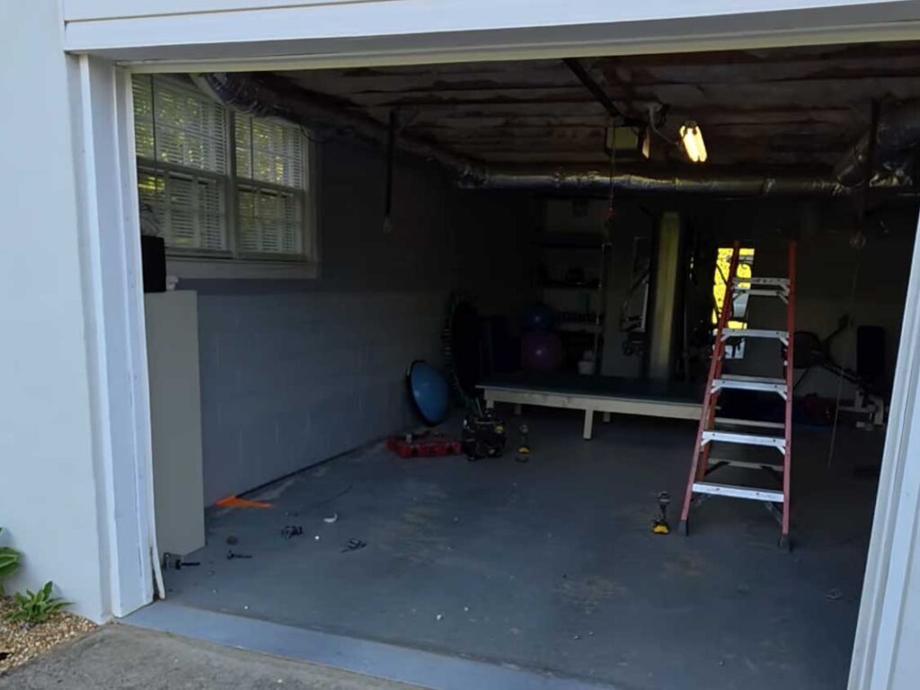 Before garage door installation.